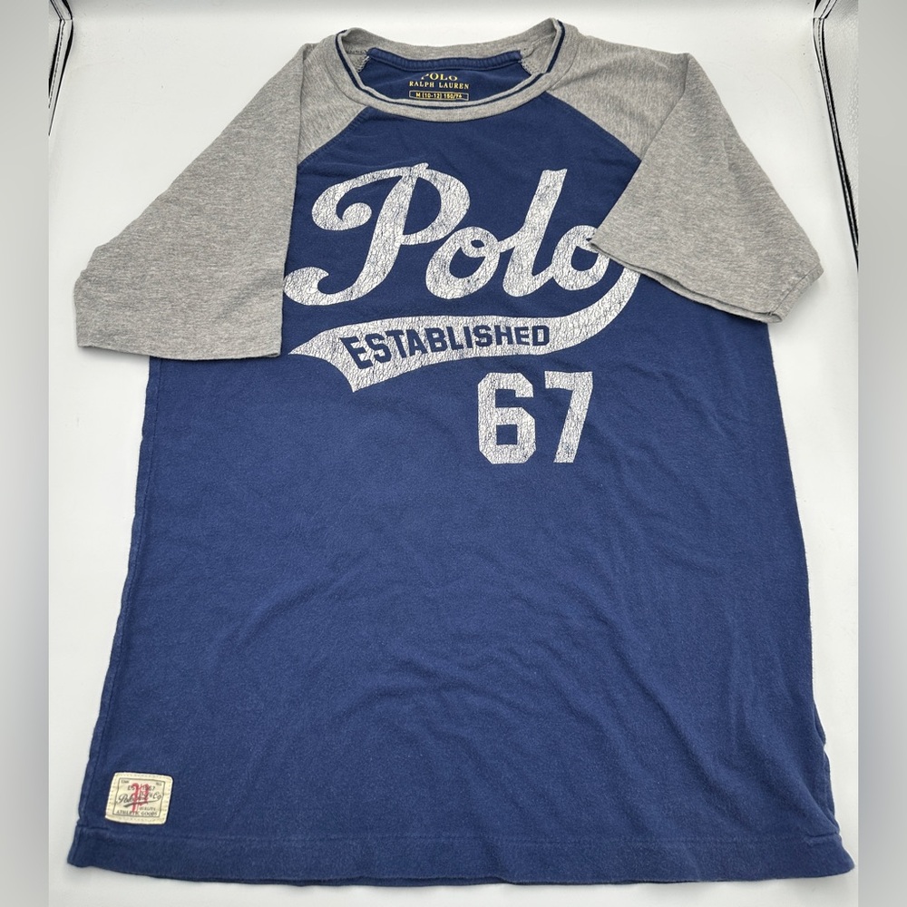 Polo Ralph Lauren Retro Inspired T-shirt Color Blocked Baseball T-shirt Size Med